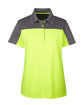 Core 365 Ladies' Balance Colorblock Performance Piqué Polo SFTY YLW/ CRBN OFFront