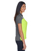 Core 365 Ladies' Balance Colorblock Performance Piqué Polo SFTY YLW/ CRBN ModelSide