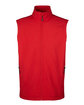 Core365 Men's Cruise Two-Layer Fleece Bonded Soft Shell Vest CLASSIC RED OFFront