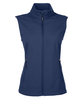 Core 365 Ladies' Cruise Two-Layer Fleece Bonded Soft Shell Vest CLASSIC NAVY OFFront