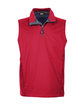Core365 Men's Techno Lite Three-Layer Knit Tech-Shell Quarter-Zip Vest CLASSIC RED OFFront