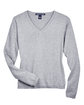 Devon & Jones Ladies' V-Neck Sweater GREY HEATHER FlatFront