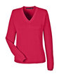 Devon & Jones Ladies' V-Neck Sweater RED OFFront