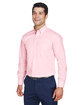 Devon & Jones Men's Crown Collection® Solid Broadcloth Woven Shirt PINK ModelQrt