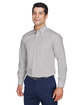 Devon & Jones Men's Crown Collection® Solid Broadcloth Woven Shirt SILVER ModelQrt