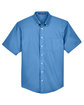 Devon & Jones Men's Crown Woven Collection SolidBroadcloth Short-Sleeve Shirt FRENCH BLUE FlatFront