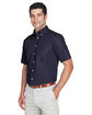 Devon & Jones Men's Crown Woven Collection SolidBroadcloth Short-Sleeve Shirt  ModelQrt