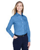 Devon & Jones Ladies' Crown Woven Collection™ Solid Broadcloth FRENCH BLUE ModelQrt
