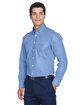 Devon & Jones Men's Crown Collection® Solid Oxford Woven Shirt LIGHT BLUE ModelQrt