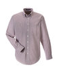 Devon & Jones Men's Crown Collection Banker Stripe Woven Shirt BURGUNDY OFFront