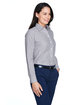 Devon & Jones Ladies' Crown Collection Banker Stripe Woven Shirt NAVY ModelQrt