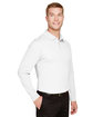 Devon & Jones CrownLux Performance™ Men's Plaited Long Sleeve Polo WHITE ModelQrt