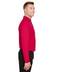 Devon & Jones CrownLux Performance™ Men's Plaited Long Sleeve Polo RED ModelSide