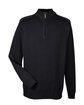 Devon & Jones Men's Manchester Fully-Fashioned Quarter-Zip Sweater BLACK/ GRAPHITE OFFront