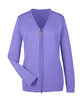 Devon & Jones Ladies' Manchester Fully-Fashioned Full-Zip Cardigan Sweater GRAPE/ NAVY OFFront