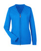Devon & Jones Ladies' Manchester Fully-Fashioned Full-Zip Cardigan Sweater FRENCH BLUE/ NVY OFFront