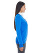 Devon & Jones Ladies' Manchester Fully-Fashioned Full-Zip Cardigan Sweater FRENCH BLUE/ NVY ModelSide
