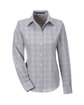 Devon & Jones Ladies' Crown Collection Glen Plaid Woven Shirt WHT/ GRPH/ LT GR OFFront