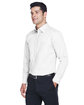 Devon & Jones Men's Crown Collection® Solid Stretch Twill Woven Shirt WHITE ModelQrt
