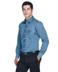 Devon & Jones Men's Crown Collection® Solid Stretch Twill Woven Shirt SLATE BLUE ModelQrt