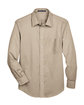 Devon & Jones Men's Crown Collection Tall Solid Stretch Twill Woven Shirt STONE FlatFront