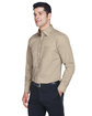 Devon & Jones Men's Crown Collection Tall Solid Stretch Twill Woven Shirt STONE ModelQrt