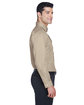 Devon & Jones Men's Crown Collection Tall Solid Stretch Twill Woven Shirt STONE ModelSide