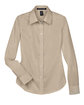 Devon & Jones Ladies' Crown Collection® Solid Stretch Twill Woven Shirt STONE FlatFront