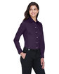 Devon & Jones Ladies' Crown Collection® Solid Stretch Twill Woven Shirt DEEP PURPLE ModelQrt