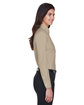 Devon & Jones Ladies' Crown Collection® Solid Stretch Twill Woven Shirt STONE ModelSide