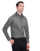 Devon & Jones Men's Crown Collection Stretch Broadcloth Slim Fit Woven Shirt GRAPHITE ModelQrt