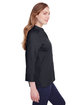 Devon & Jones Ladies' Crown Collection Stretch Broadcloth Three-Quarter Sleeve Blouse BLACK ModelSide
