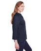 Devon & Jones Ladies' Crown Collection Stretch Broadcloth Three-Quarter Sleeve Blouse NAVY ModelSide