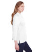 Devon & Jones Ladies' Crown Collection Stretch Broadcloth Three-Quarter Sleeve Blouse WHITE ModelSide