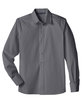 Devon & Jones Men's Untucked  Crown Collection Stretch Broadcloth Woven Shirt GRAPHITE FlatFront