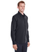 Devon & Jones Men's Untucked  Crown Collection Stretch Broadcloth Woven Shirt BLACK ModelQrt