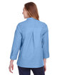 Devon & Jones Ladies' Crown Collection Stretch Pinpoint Chambray Three-Quarter Sleeve Blouse FRENCH BLUE ModelBack