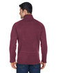 Devon & Jones Adult Bristol Sweater Fleece Quarter-Zip BURGUNDY HEATHER ModelBack