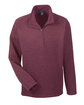 Devon & Jones Adult Bristol Sweater Fleece Quarter-Zip BURGUNDY HEATHER OFFront