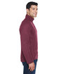 Devon & Jones Adult Bristol Sweater Fleece Quarter-Zip BURGUNDY HEATHER ModelSide