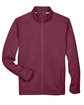 Devon & Jones Men's Bristol Full-Zip Sweater Fleece Jacket BURGUNDY HEATHER FlatFront