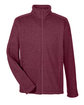 Devon & Jones Men's Bristol Full-Zip Sweater Fleece Jacket BURGUNDY HEATHER OFFront