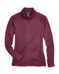Devon & Jones Ladies' Bristol Full-Zip Sweater Fleece Jacket BURGUNDY HEATHER FlatFront