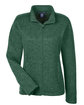 Devon & Jones Ladies' Bristol Full-Zip Sweater Fleece Jacket FOREST HEATHER OFFront
