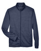 Devon & Jones Men's Newbury Colorblock Mélange Fleece Full-Zip NAVY/ NAVY HTHR FlatFront