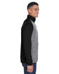 Devon & Jones Men's Newbury Colorblock Mélange Fleece Full-Zip BLK HTH/ D GR HT ModelSide