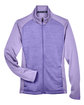 Devon & Jones Ladies' Newbury Colorblock Mélange Fleece Full-Zip GRAPE/ GRAPE HTH FlatFront