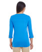 Devon & Jones Ladies' Perfect Fit™ Y-Placket Convertible Sleeve Knit Top FRENCH BLUE ModelBack