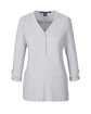 Devon & Jones Ladies' Perfect Fit™ Y-Placket Convertible Sleeve Knit Top GREY HEATHER OFFront