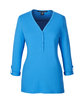 Devon & Jones Ladies' Perfect Fit™ Y-Placket Convertible Sleeve Knit Top FRENCH BLUE OFFront